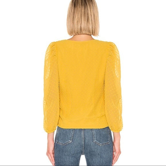 Yumi Kim St. Marks Swiss Dot Wrap Top in Marigold - Picture 4 of 9